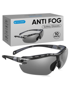 Gafas de seguridad TICONN antiempañantes UV y ajustables