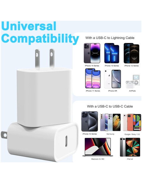 Cargador USB-C 25W iGENJUN Rápido 2-Pack Blanco Cargador USB-C 25W iGENJUN Rápido 2-Pack Blanco