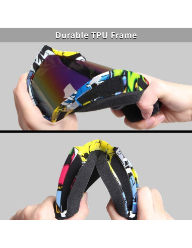 Gafas de Motocross 4-FQ Camuflaje Amarillo a Prueba de Viento
