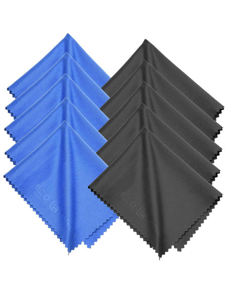 Paño de Microfibra Eco-Fused 12 Piezas 15x18cm Azul/Negro Paño de Microfibra Eco-Fused 12 Piezas 15x18cm Azul/Negro