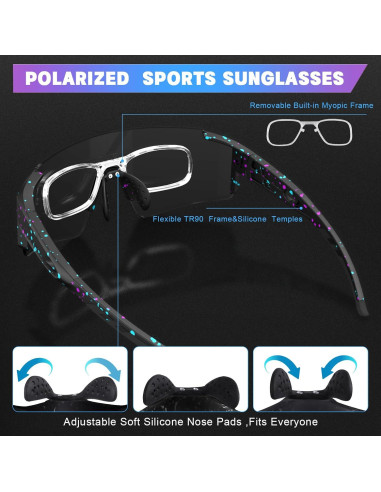 Gafas de sol deportivas Polarizadas TR90 UV400 para correr