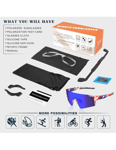 Gafas de sol deportivas Polarizadas TR90 UV400 para deportes