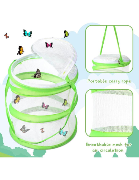 Jaula de Mariposas Plegable Sherr - 2 Pcs, 18 x 14 cm Jaula de Mariposas Plegable Sherr - 2 Pcs, 18 x 14 cm
