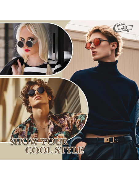 Gafas de Sol Retro Steampunk CGID con Protección UV400 Gafas de Sol Retro Steampunk CGID con Protección UV400