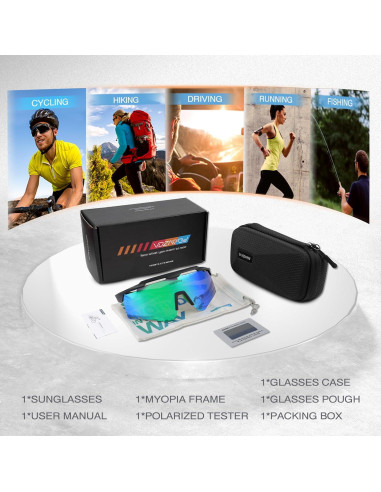 Gafas de sol deportivas VOZAPOW Su8-4 UV y polarizadas