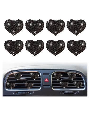 Clips de Ventilación para Auto Gowxs - 8 Pcs Ambientadores Negros