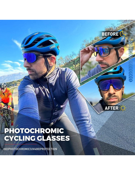Gafas de Ciclismo KAPVOE Fotoquímicas UV400 para Adultos Gafas de Ciclismo KAPVOE Fotoquímicas UV400 para Adultos