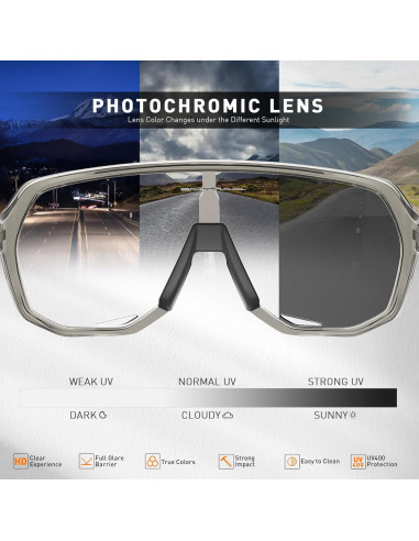 Gafas de Ciclismo KAPVOE Fotoquímicas UV400 Marrón