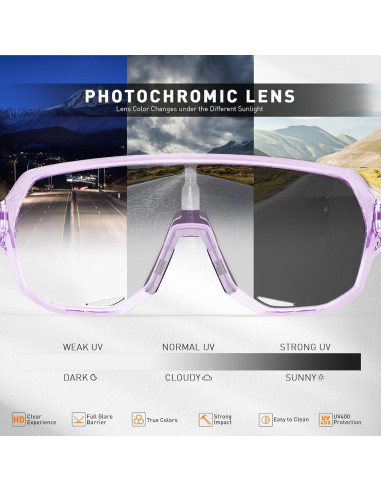 Gafas de Ciclismo KAPVOE Fotoquímicas UV400 para Adultos