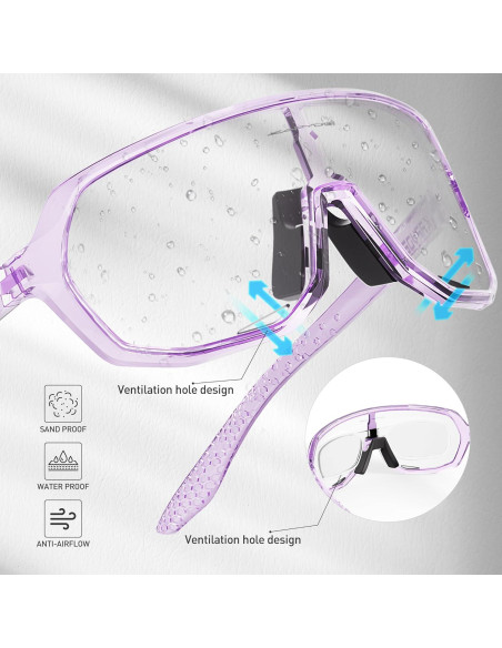 Gafas de Ciclismo KAPVOE Fotoquímicas UV400 para Adultos Gafas de Ciclismo KAPVOE Fotoquímicas UV400 para Adultos
