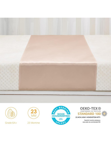 Funda de Cuna de Seda 100% Morera PROMEED 23 Momme Champán