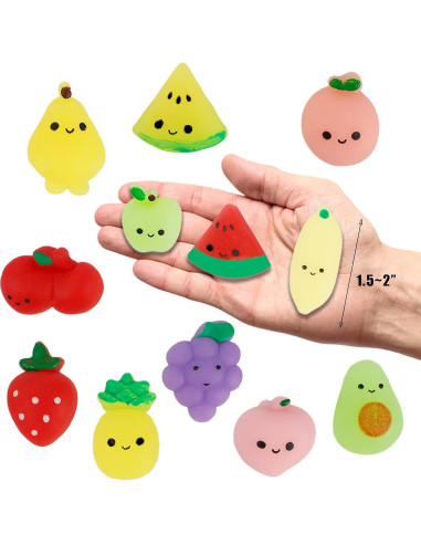 24 Juguetes Squishy de Frutas Cllayees para Alivio de Estrés