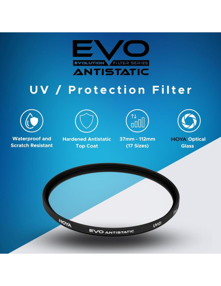 Filtro UV Hoya EVO 105mm Antiestático - Vidrio Óptico SMC Filtro UV Hoya EVO 105mm Antiestático - Vidrio Óptico SMC
