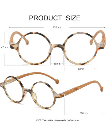 Gafas Retro Redondas JOVAKIT con Bloqueo Luz Azul 43mm Gafas Retro Redondas JOVAKIT con Bloqueo Luz Azul 43mm