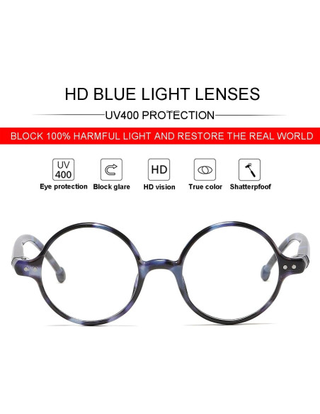 Gafas Retro Redondas JOVAKIT Bloqueo Luz Azul Unisex Gafas Retro Redondas JOVAKIT Bloqueo Luz Azul Unisex