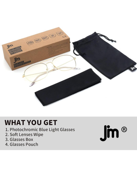Gafas JM Antirreflejo Bloqueo Luz Azul Aviador 5.84cm Gafas JM Antirreflejo Bloqueo Luz Azul Aviador 5.84cm