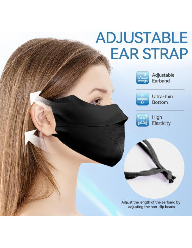Máscara Facial Solar UPF 50+ Agorizeo Ajustable Reutilizable