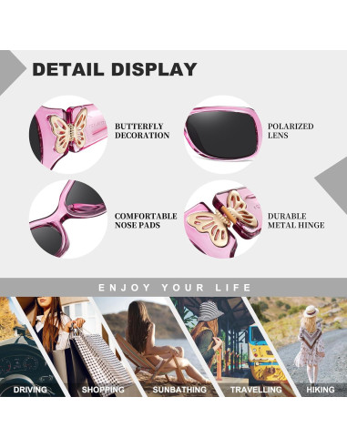 Gafas de sol HAOLOTA para mujeres - Diseño mariposa UV400