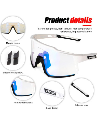 Gafas de Ciclismo KAPVOE K9022 Fotoquímicas UV400