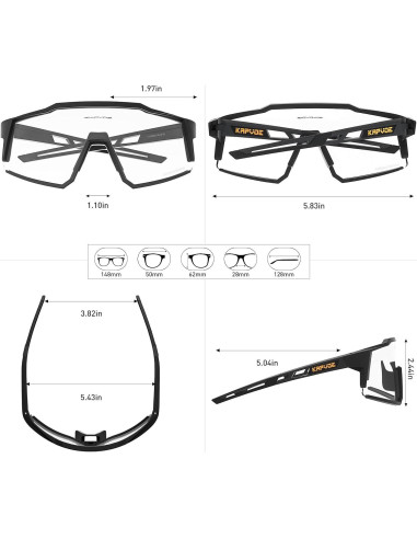 Gafas de Ciclismo KAPVOE K9022 Fotoquímicas UV400