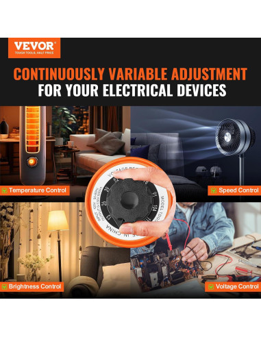 Transformador de Voltaje Variable VEVOR 500VA 0-130V LCD