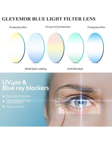 Gafas Retro Gleyemor GL5012XIN Anti Luz Azul Unisex