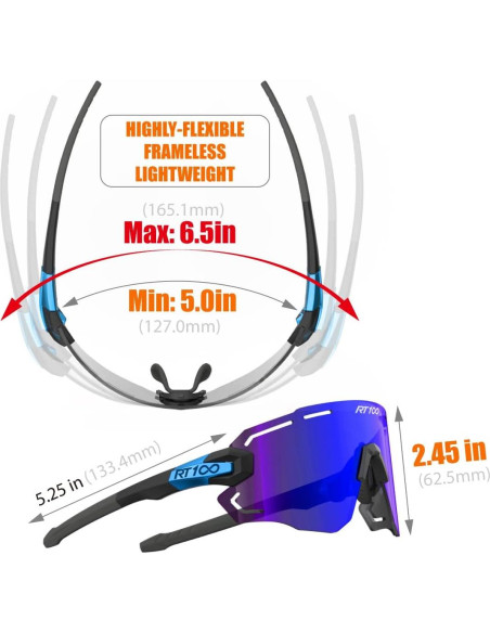 Gafas de sol RT100 para ciclismo unisex, diseño moderno Gafas de sol RT100 para ciclismo unisex, diseño moderno