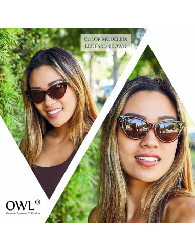 Gafas de sol Cateye para mujeres UV400 estilo retro 50mm