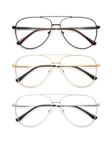 Gafas de Aviador AMOMOMA 3 en 1 con Filtro Luz Azul