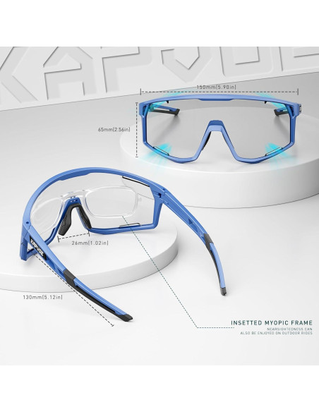 Gafas de Ciclismo KAPVOE K180 Fotoquímicas UV400 Gafas de Ciclismo KAPVOE K180 Fotoquímicas UV400