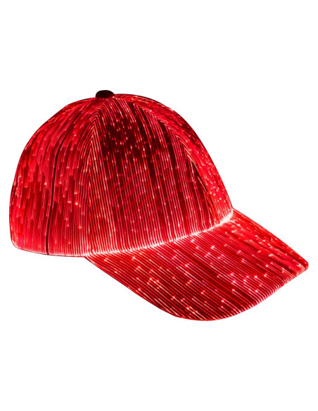 Gorra LED de fibra óptica EDC negra con 7 colores y USB Gorra LED de fibra óptica EDC negra con 7 colores y USB