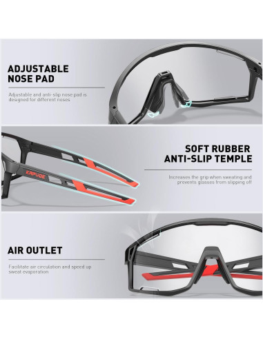 Gafas de Ciclismo KAPVOE K180 Fotoquímicas UV400