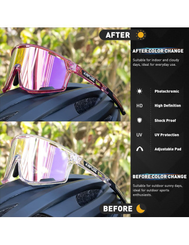 Gafas de Ciclismo KAPVOE K180 Fotoquímicas UV400