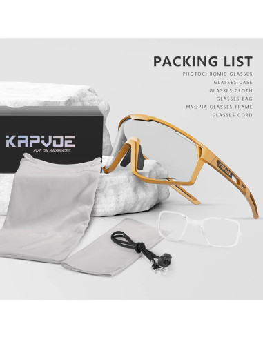 Gafas de Ciclismo KAPVOE K180 Fotoquímicas UV400
