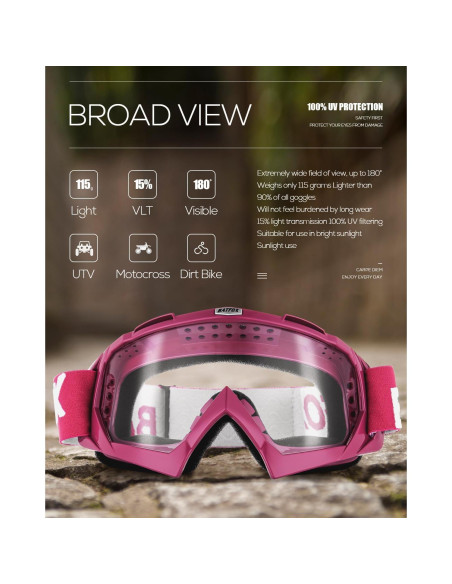 Gafas de Motocross BATFOX F816 Transparentes-Rojas Gafas de Motocross BATFOX F816 Transparentes-Rojas