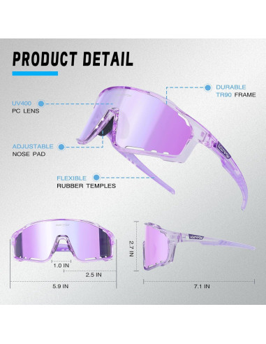 Gafas de Ciclismo VOZAPOW Fotoquímicas UV400 Unisex