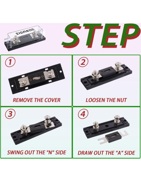 Soporte de Fusible ANL SIGANDG 40A para Cable 0/2/4 Gauge - 2 Piezas Soporte de Fusible ANL SIGANDG 40A para Cable 0/2/4 Gauge - 2 Piezas