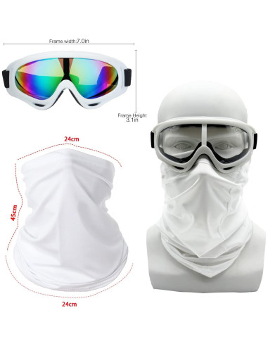 Gafas de Motocicleta LJDJ 2 Paquetes con 2 Máscaras