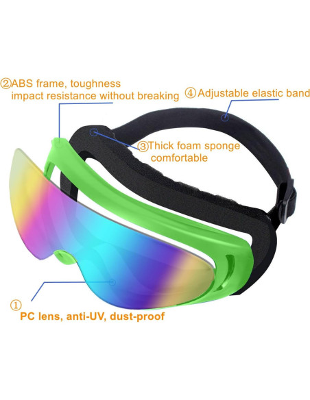 Gafas de Motocicleta LJDJ 2 Paquetes + 2 Máscaras Gafas de Motocicleta LJDJ 2 Paquetes + 2 Máscaras