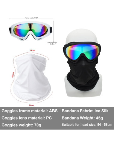Gafas de Motocicleta LJDJ 2 Paquetes + 2 Máscaras