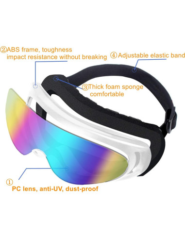Gafas de Motocicleta LJDJ 2 Paquetes + 2 Máscaras