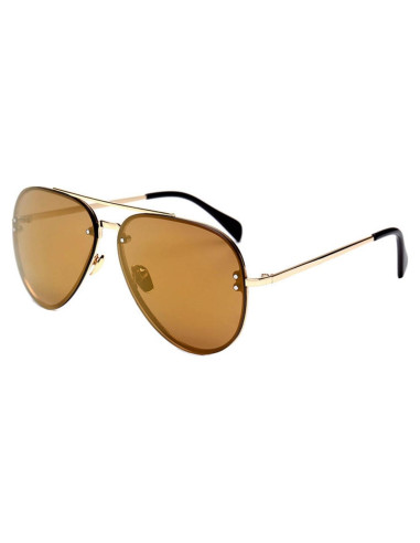 Gafas de Sol Aviador Metal Oro Espejo Marrón Moda