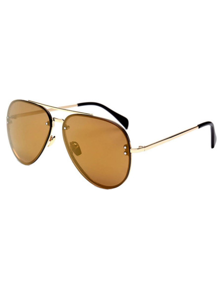 Gafas de Sol Aviador Metal Oro Espejo Marrón Moda Gafas de Sol Aviador Metal Oro Espejo Marrón Moda