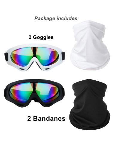 Gafas de Motocicleta LJDJ 2 Paquetes + 2 Máscaras