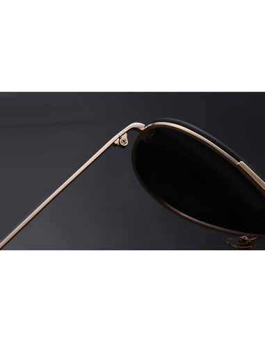 Gafas de Sol Aviador Metal Oro Espejo Marrón Moda