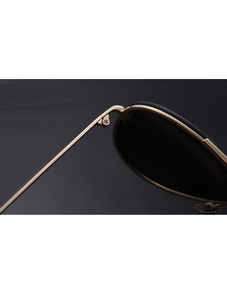 Gafas de Sol Aviador Metal Oro Espejo Marrón Moda Gafas de Sol Aviador Metal Oro Espejo Marrón Moda