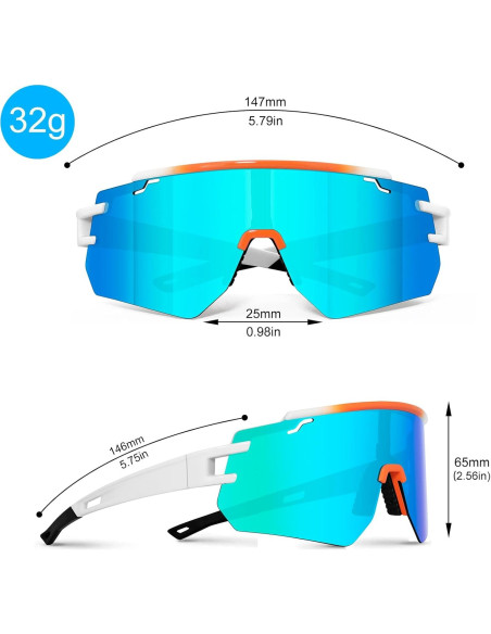 Gafas de béisbol FMY polarizadas UV400 para ciclismo y running Gafas de béisbol FMY polarizadas UV400 para ciclismo y running