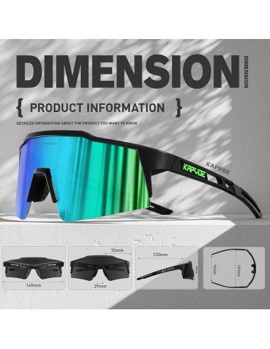 Gafas de sol KAPVOE con 4 lentes intercambiables UV400