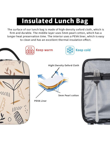 Bolsa de Almuerzo Térmica ZALAAUO 5.68L Césped Abstracto Bolsa de Almuerzo Térmica ZALAAUO 5.68L Césped Abstracto