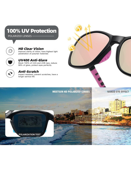 Gafas de sol deportivas MEETSUN polarizadas UV400 unisex Gafas de sol deportivas MEETSUN polarizadas UV400 unisex
